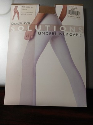 ROUND the CLOCK SOLUTIONS 1 Pair Shaper Capri Underliners Size B Beige NOS