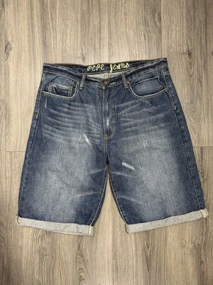 Vintage Pepe Jeans Blue Baggy Jean Shorts Size 38 Y2K Skater Hiphop Vtg - Image 1 of 4