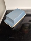 VTG Tupperware Covered 2 Stick  Butter Dish Container 1512-4 Blue Lid 1511-7 USA — photo 1