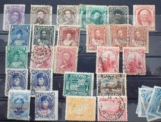 HAWAII KLASSIK LOT MITTLERER AUSGABEN VOR US ANEKTION /GEST. SELTENES GEBIET