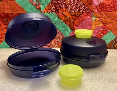 Tupperware BAGEL Keeper ROUND Sandwich LUNCH Box SALAD Container SMIDGET Set NEW