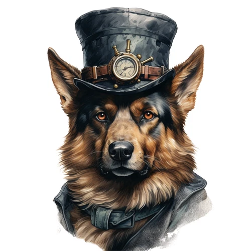 Steampunk Dog Steam Punk Animal Self Adhesive Vinyl Sticker