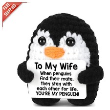 Sweet Crochet Penguin with Romantic Card - Perfect Gifts for Her Wife