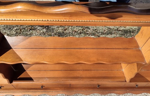 Vintage Mid Century 4 Regalböden Wender Ahorn? Pie Crust Wall Curio Shadow Box Spiegel - Bild 15 von 18