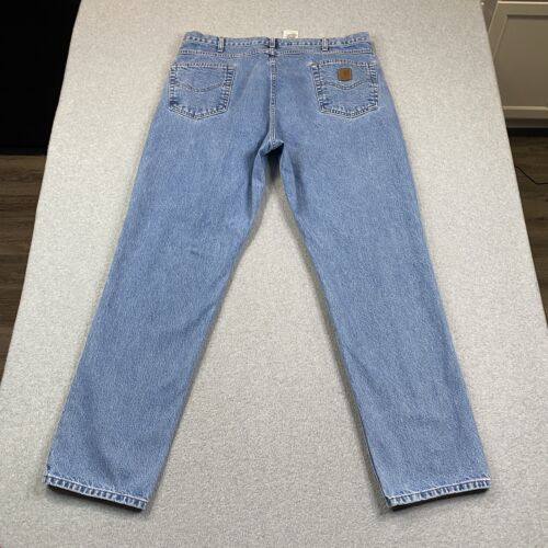 Carhartt Jeans Mens 42x34 Traditional Fit B18 STW Straight Cotton Blue Denim - 第 1/20 張圖片