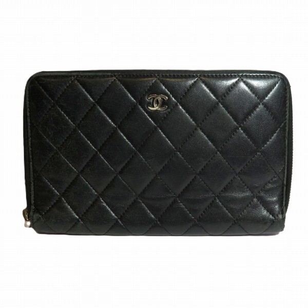 CHANEL Matelasse Organizer Round Zipper Long Wallet for Free 