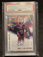 🏀 COLE ANTHONY 2020 Recon True Potential Signature Blue Auto RC /49 PSA-9 POP-1