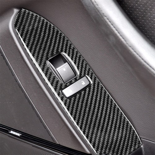 Carbon Fiber 4x Window Lift Switch Button Panel Trims For Cadillac CTS 08-13 LHD - Picture 4 of 10