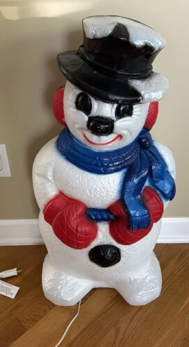 Derby Snowman Lighted Blow Mold Grand Venture USA Christmas Vintage Tested - Picture 2 of 6
