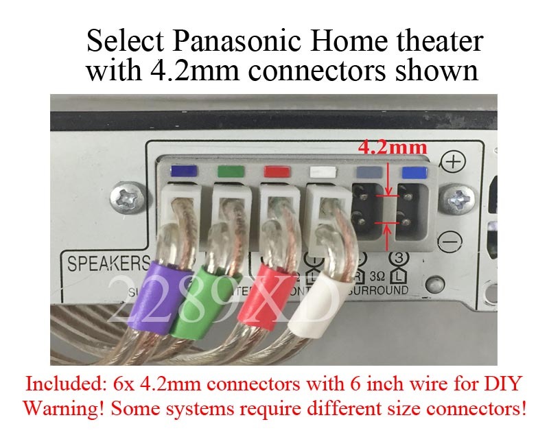 6c 4.2mm speaker plugs made for Panasonic HT SC/SA-BTT190/BTT195