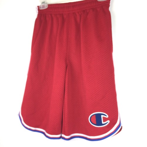 Champion Boys Large (24-28 in Waist) Red Mesh Drawstring Big Logo Gym Shorts - Picture 2 of 9