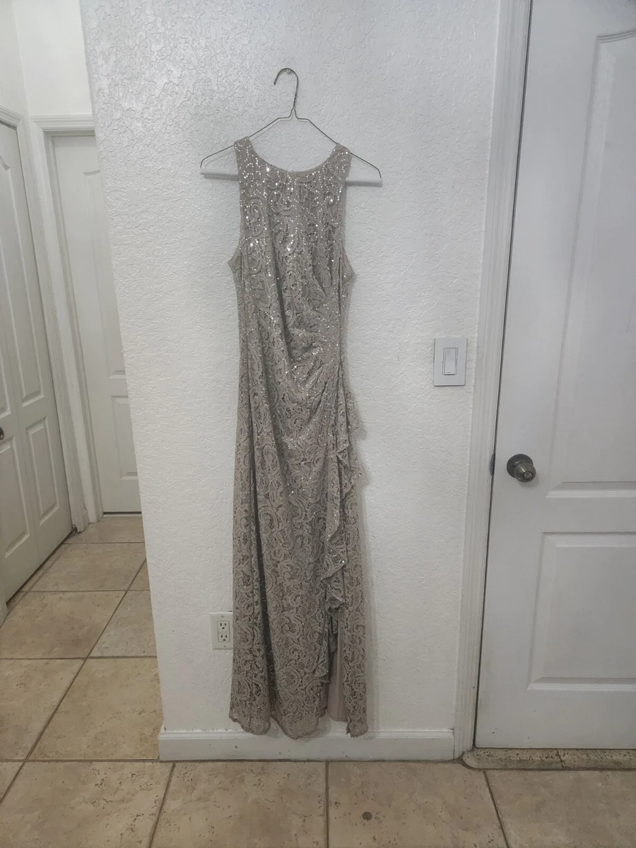 Alex evenings top sequined lace gown