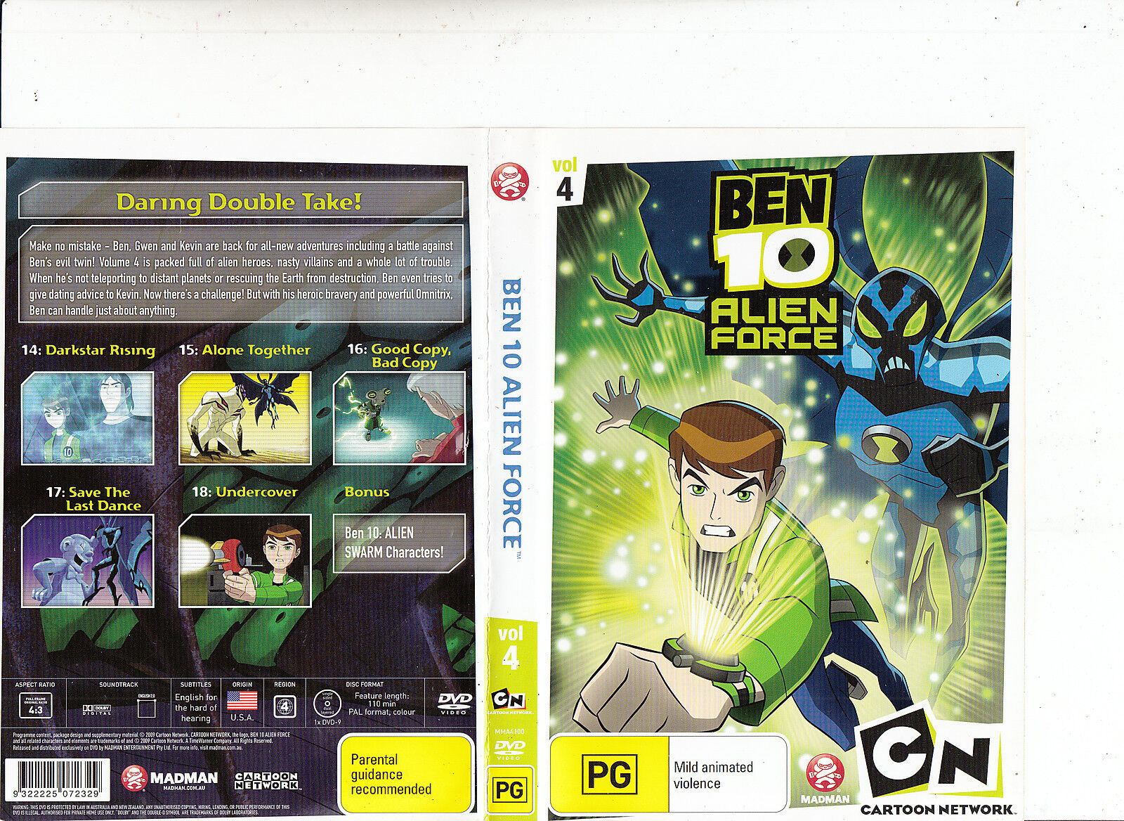 Ben 10 Alien Force Cartoon Network TV Series (8 Volume + 4 Movies) NEW DVD  SET