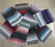 Mexican Falsa Blanket Throw , 10 PIECE WHOLESALE SET , Hot Rod , Yoga 72" x 52"