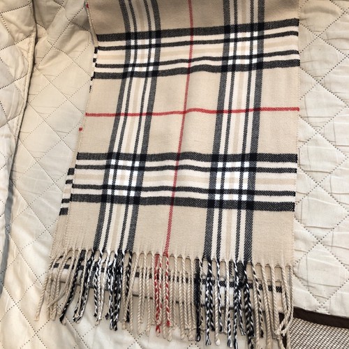 "Sciarpa a quadri Cashmere Feel Italy ~ marrone chiaro, nero, rosso ~ 6 piedi X 12" - Foto 3 di 3