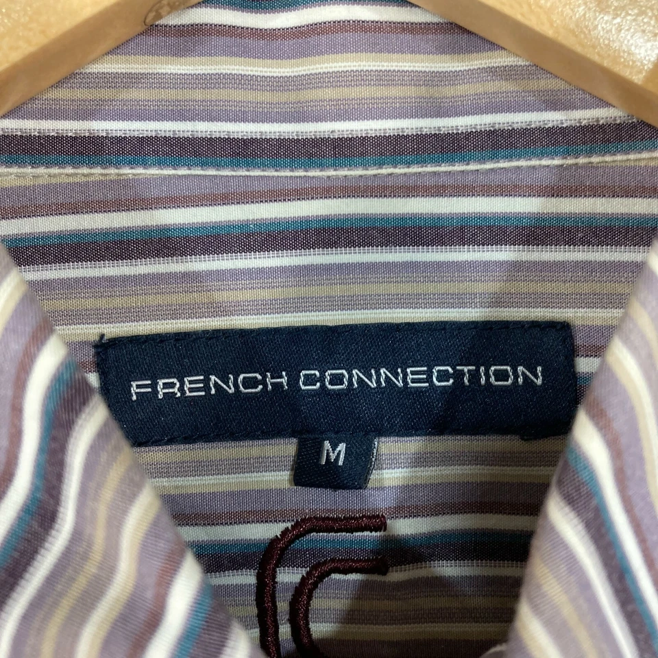 French Connection Mens Button Up Shirt Size M Medium Long Sleeve Striped 23718 - Image 4 of 4