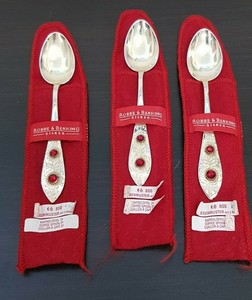Quality Rar Robbe And Berking Set 3 Coffee Spoon With Ruby Stones Handmade 800er Silver Early Discount Free Shipping Cfdiweb Mx