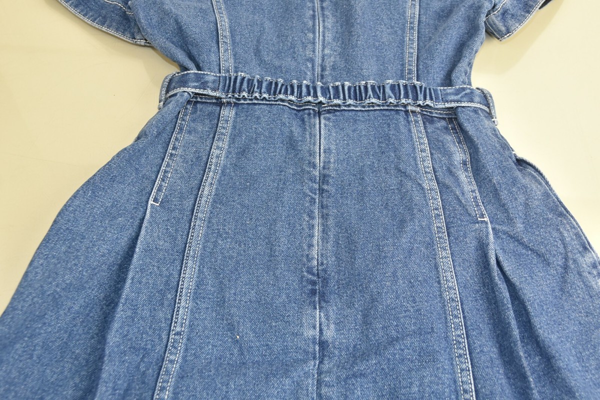 tory burch nadia denim dress Womens Dress Tory Burch Denim Dress Tory Burch Women's A-line Denim Nadia  Dress Blue Knee Length S