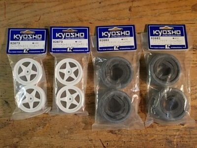【R】 92673 92682 Wheel & Tire Set (Narrow) Kyosho Pure Ten TF-2 TF-3 GP