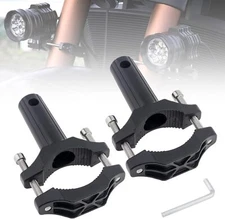 2x Motorcycle Headlight Mount UTV Front Fork Lamp Mount Pole Brackets Tube Clamp