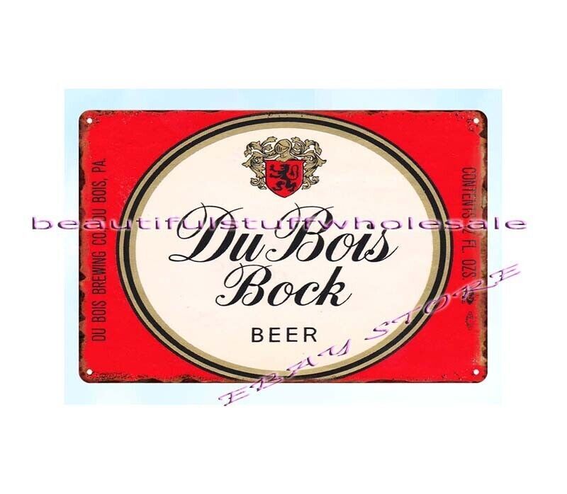 Vintage 1930s Du Bois Bock Beer Brewing Metal Tin Sign for Pub Club Bar Decor
