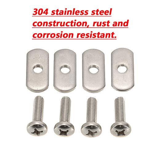 RANDDER 4 Pack Stainless Steel Kayak Rail/Track Screws & Track Nuts Hardware