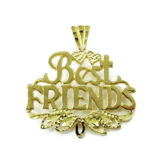 10K Yellow Gold Best Friends Charm Necklace Pendant 1.2g eBay