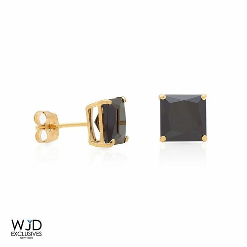 Gold 916 Karat 14k Gelbgold Ohrstecker Mit Princess-Cut CZ & Schraubverschluss – 1 Karat, Italienische Qualität Gold Ohrringe Gebraucht