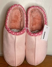 Sonoma Woman  s Size 10/11 Slippers. Pink And Fuzzy. Thick Rubber Soles. NWT