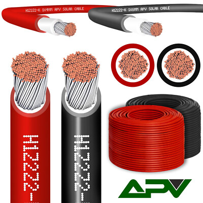 SOLARKABEL SOLARLEITUNG ROT SCHWARZ 4MM² 6MM² PV KABEL 1-100m PV FÜR MC4 STECKER
