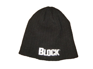 BLOCK Winter Skull Cap, Black with White Lettering