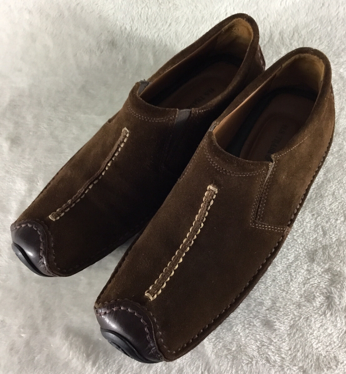 HS Trask Driving Moccasins Womens 7.5 N Brown Suede Loafers  display picture 1