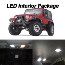 5 x Xenon White LED Lights Interior Package Kit For 2000-2006 Jeep Wrangler TJ
