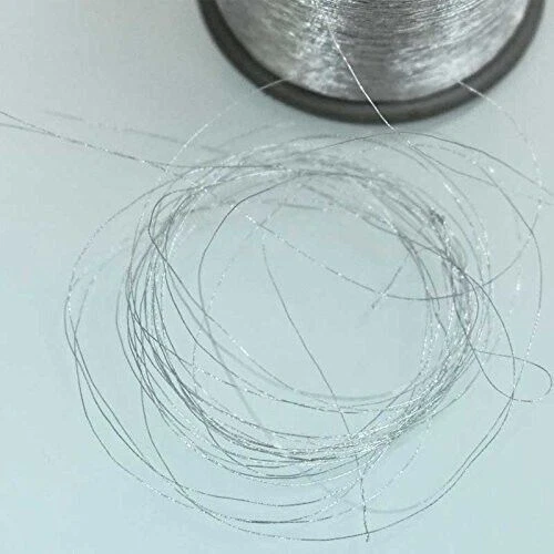 Embroidery material Metallic Zari Thread Jewelry Making, Silver Color 2 REEL - Image 3 of 4