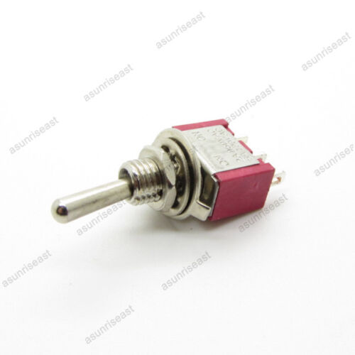 5×Mini Toggle Switch SPDT 2 Position ON-ON 3-PIN 250V 2A 120V 5A Red MTS-102 - Picture 3 of 4