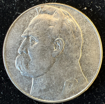 1936 POLAND Leader Jozef Pilsudski Eagle Vintage Silver 10 Zlotych