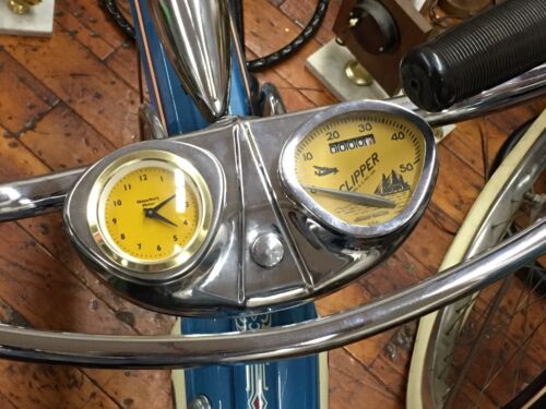 Stewart Warner bicycle speedometer GOLD clock. COOL bike accessory SCHWINN ETC. - Afbeelding 1 van 9
