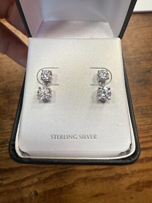 Sparkling 3.55 Cttw Fire Moissanite Drop Earrings