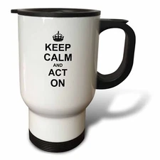 3dRose Keep Calm and Act on - humorous gift for an actor actress acting coach or