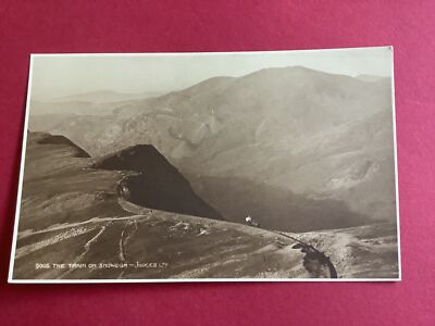U.K. The Train on Snowdon Vintage Postcard R46421