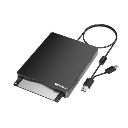 USB Floppy Disk Drive, External 3.5inch Floppy Disk Reader for PC, Laptop, and-image