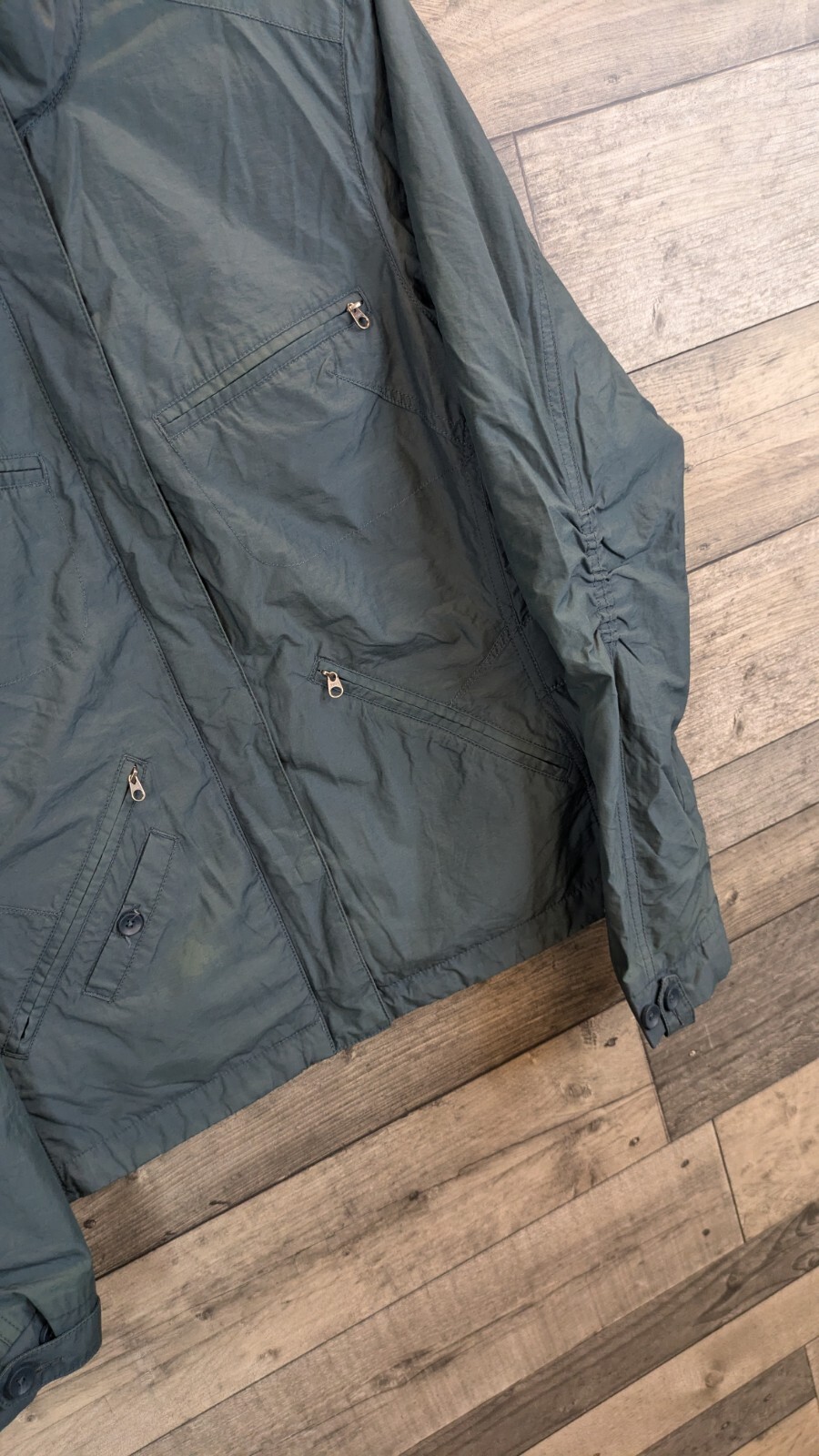 North Face Utility Jacket Womens Medium Petrol Blue Biker Style Zips Slim Fit  thumbnail 4