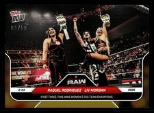 2025 Topps Now WWE #22 Raquel Rodriguez Liv Morgan Dominik Mysterio RAW GOLD /50