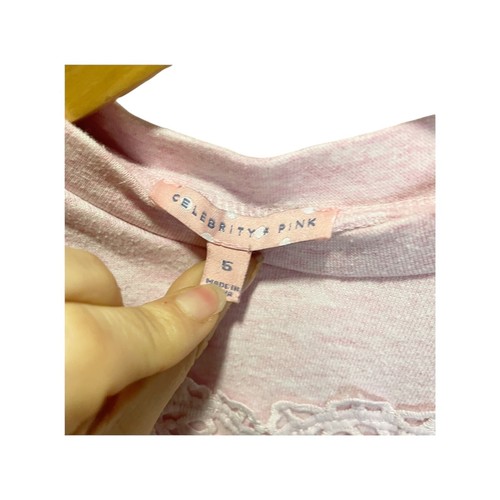 Celebrity Pink Girls 5 Pink Lace Heart Sweatshirt/shirt Long Sleeved - Picture 2 of 5