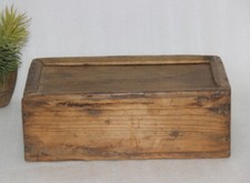 Coffre De Rangement En Bois Ancien Original Établi À La Main