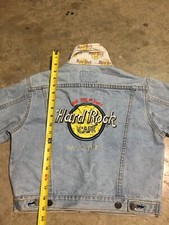 Hard Rock Cafe San Antonio Vintage Denim Jean Jacket Size 8 Women Distressed