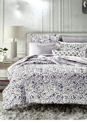 Sky  White/Purple Emilia Paisley  Duvet Set Size King Ret $315