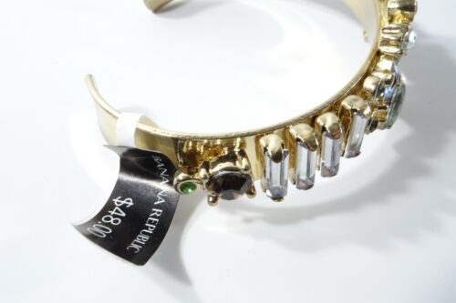Banana Republic Women's Crystal Baguette Pearl Cuff Midnight Bracelet NWT 48 - Picture 4 of 12