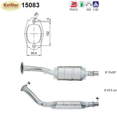   Katalysator für Citroen ZX, Peugeot 306, 2.0, Euro 1
