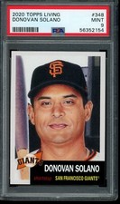 2020 Topps Living Set #348 Donovan Solano PSA 9 Mint SP Short Print Card